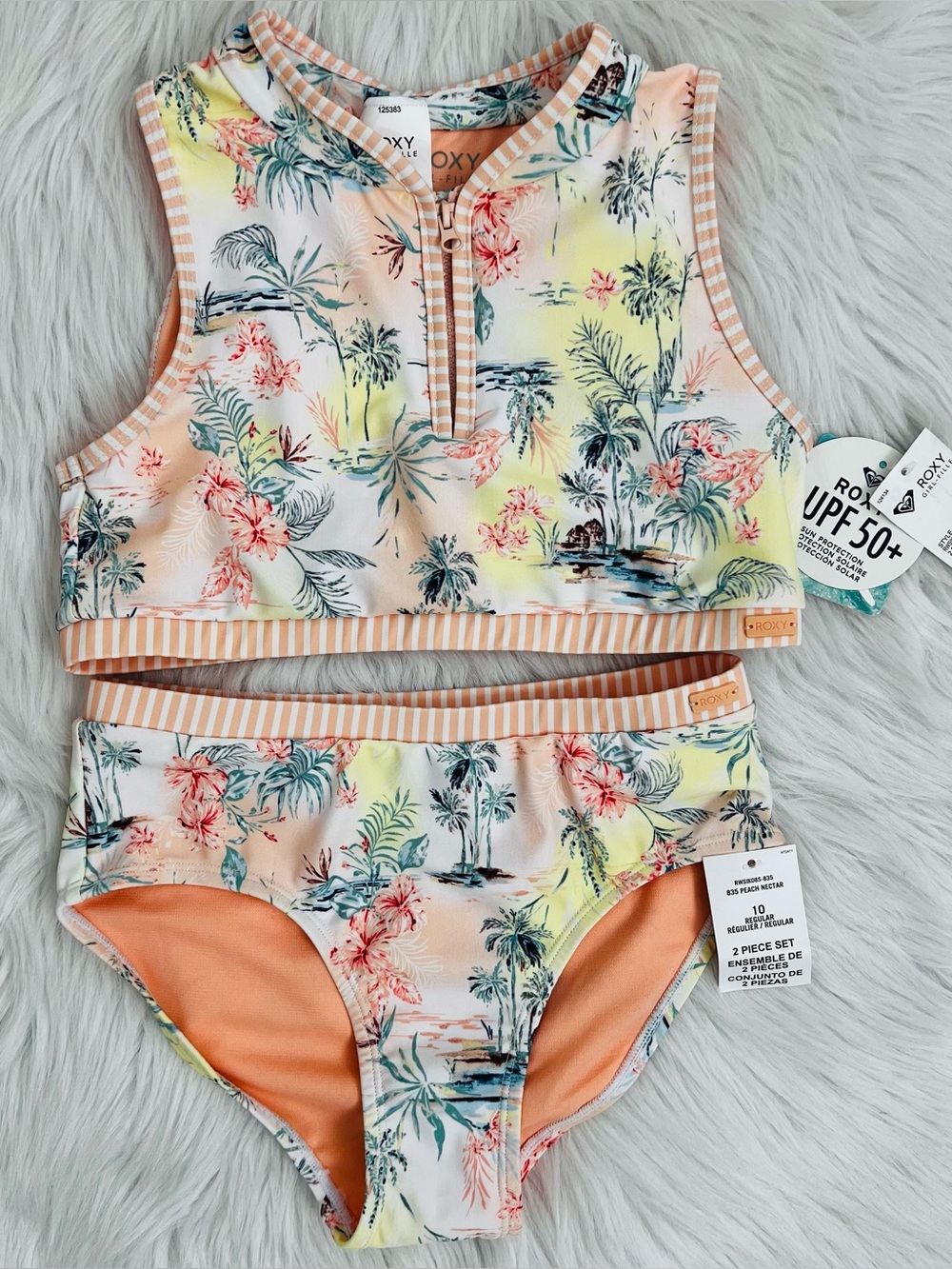 NWT! Girls North Shore Tankini Hawaiian Print Hipster Two-Piece Swimsuit Sz 10